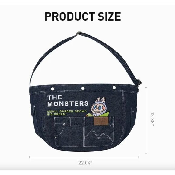 Labubu the Monsters Fall in Wild Denim Messenger Bag  Pop Mart New Sealed! - Picture 3 of 5
